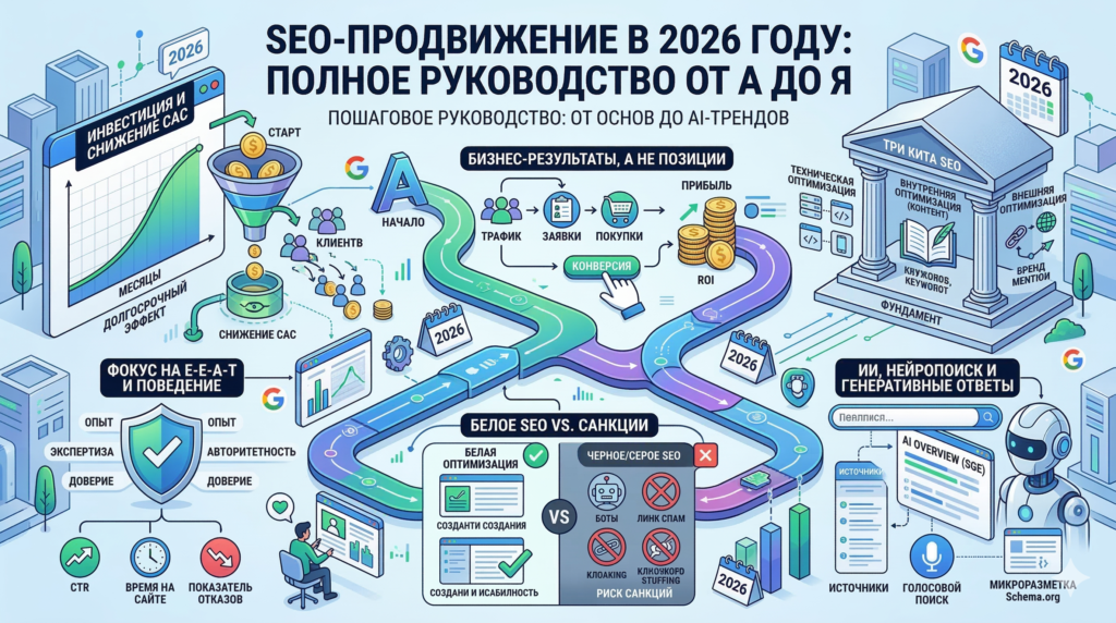 SEO-продвижение в 2026 году: Полное руководство от А до Я