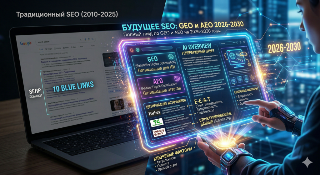 Будущее SEO: Полный гайд по GEO и AEO на 2026-2030 годы